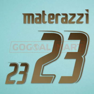 Materazzi #23 World Cup 2006 Italy Homekit Nameset Printing • £15.59