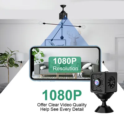 Mini Spy Camera WiFi HD 1080P Home Hidden IP Night Vision Camcorder Security Cam • £12.71