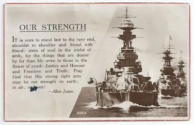 £10 • Buy HMS REVENGE R-class Battleship WW2 Propaganda  OUR STRENGTH   Royal Navy RP PC