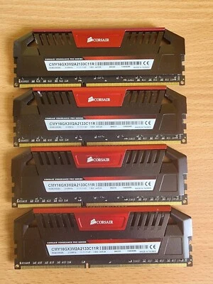 £42 • Buy Corsair VENGEANCE Pro 32GB Kit 4x8GB DDR3 OC 2133MHz PC3-17000 Memory RAM Red