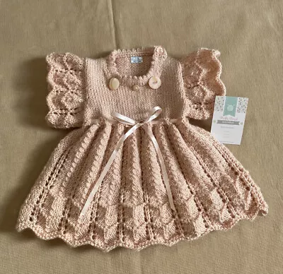 £12 • Buy Hand Knitted Baby Dress 0-3 Months