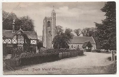 1906 Postcard South Weald Church Brentwood Essex - Hersham Road Walton Postmark • £5.99