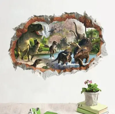 3D Dinosaur Jurassic Removable Wall Stickers Decal Kids Bed Room Home Decor USA • $8.81