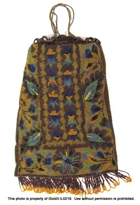 VINTAGE Sparkle MESH EVENING BAG W/ Fringe Multi-Color Lined • $29.99