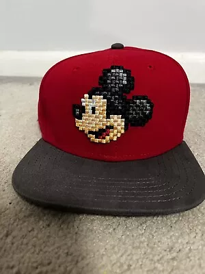 NWT Disney Parks Mickey Mouse Red Retro Embroidered Snapback Hat Cap Youth Size • $15