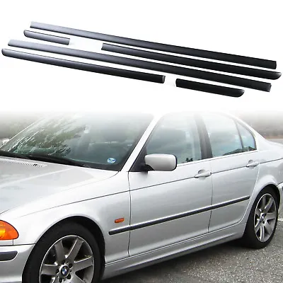 For BMW E46 Sedan Touring Body Door Side Mouldings Set 4Dr OEM Black ABS • $129.89