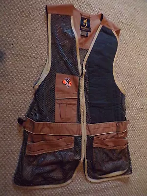 Browning Men's Mesh Hunting- Shooting Vest L Tan Green Left Handed • $20