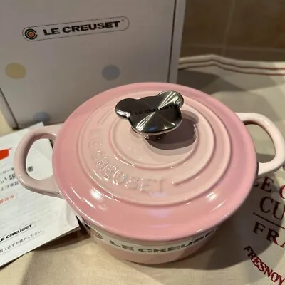 Auth Le Creuset Baby Cocotte Rond Pot Bear Knob 14cm Shell Pink From Japan NEW • £148.15