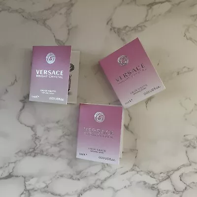 3 Vials Samples VERSACE BRIGHT CRYSTAL For Women 0.03 Oz Eau De Toilette Spray • $12.34