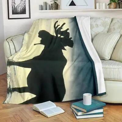 Moose Animal Blanket Throw Fleece Cozy Couch Sofa Plush Adult Kid Bedding Gift • $59.99