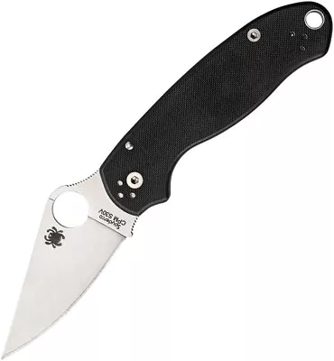 Spyderco Para 3 Plain. CPM S30V Stainless Clip Point Blade. Black Textured G1... • $299.95