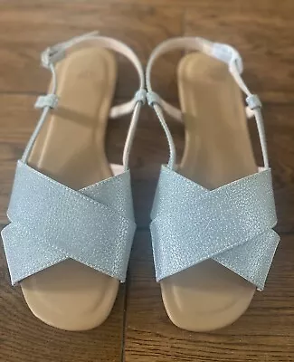 Faith Ladies Silver Summer Flat Sandals Size 6 • £16.99