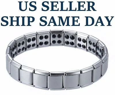 NEW Magnetic Bracelet Silver Men's Titanium Therapy Arthritis Health Pain Relief • $7.40