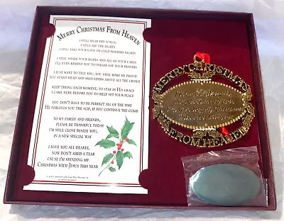 1989 Merry Christmas From Heaven Ornament 24 Kt Gold Plate John Wm Mooney Jr NIB • $14.99