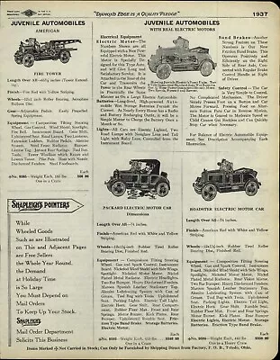 1929 PAPER AD RARE Pedal Car Real Electric Motor Packard Auburn Cadillac Nash • $49.99