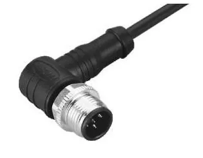 M12 Male Molded Cable Angled    3 4 5 6 8 12 17  Pins Black Pvc Cable • $9.80