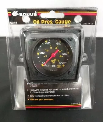 $15.75 • Buy NOS Equus 2  Black Oil Pressure Gauge 0-100 PSI W/ BLK Bezel #6044 - Fast Ship