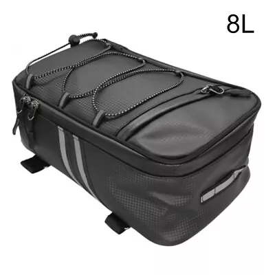 Motorcycle Tail Bag PU Leather Waterproof Large Capacity Storage Luggage Bag 8L • $22.14