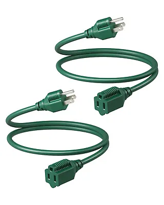 DEWENWILS 2-Pack Extension Cord 3 Ft Indoor Outdoor Extension Cord 16/3 AWG • $14.10