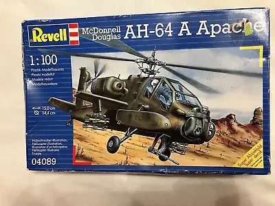 Revell 04089. Mcdonnell Douglas Ah-64 A Apache Helicopter. 1/100 Scale. 1990 • £9.99