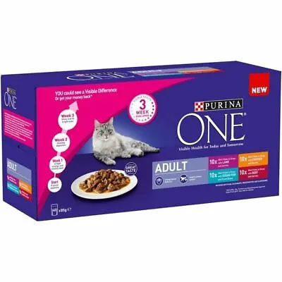 £21.92 • Buy PURINA ONE Adult Cat Food Mini Fillets In Gravy Lamb Chicken Beef Fish 40 X 85g