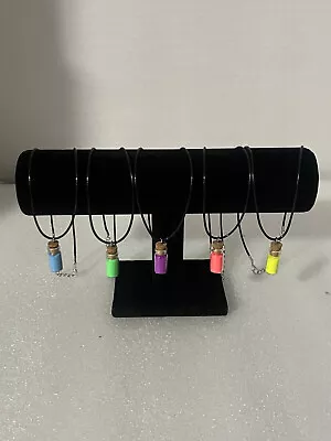 $7.99 • Buy Glass Jar Luminous Resin Pendant With Black PU Leather String