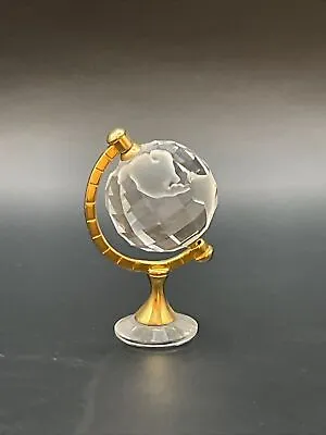 Swarovski Crystal Memories Gold Plated Mini Globe Figurine Frosted NO BOX • $29.99