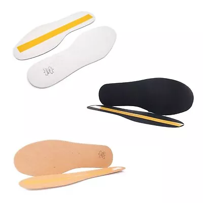 Pair Thin Leather Shoe Insoles Self-adhesive Inner Sole All Size Ladies Mens • £3.98