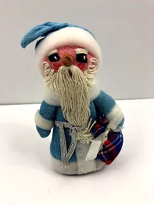 Vintage Slavic Santa Claus Blue Cloth Christmas Figurine Doll Holiday Folk Art  • £19.24