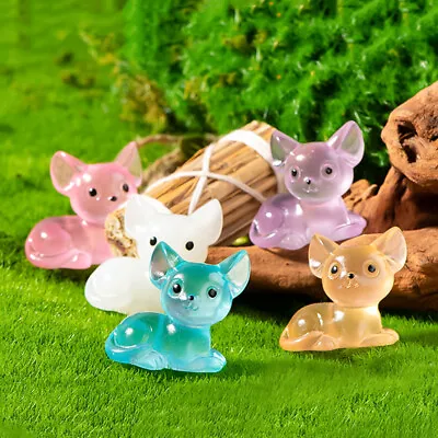 Luminous Mini Rabbits Cat Glow In The Dark Animal Figurines Garden Ornaments • $3.40