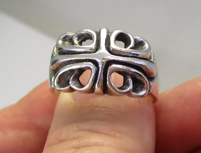 Estate Vintage Ornate Large Sterling Silver Maltese Cross 7.6 Gram Ring  • $189