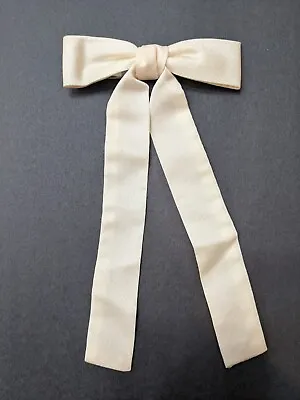 Vintage Royal Bow Tie Ivory Clip On Cream 8  Long Winter White Cream • $12.99