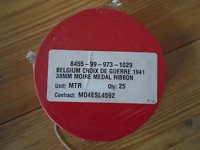 £75 • Buy Belgium Croix De Guerre 1941 38mm Moire Medal Ribbon 25 Metre Roll Genuine Issue