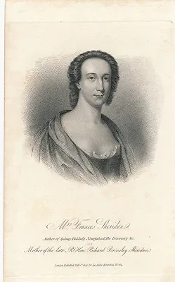 1824 La Belle Assemblee Regency Stipple Engraving Mrs. Frances Sheridan Writer • $22.14