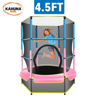 $305.10 • Buy Kahuna Mini 4.5ft Trampoline Blue Pink Enclosure Safety Net Trampolines