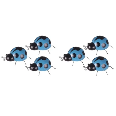 £13.96 • Buy  6 Pcs Simulated Ladybug Ornaments Metal Wall Decoration Garden