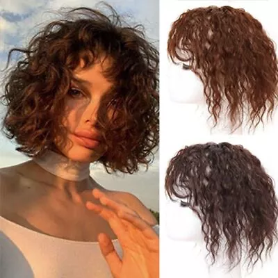 Volume Corn Curly Bangs Topper Fake Hair Piece 3D Hair Bangs Head Top Wig Block • £6.10
