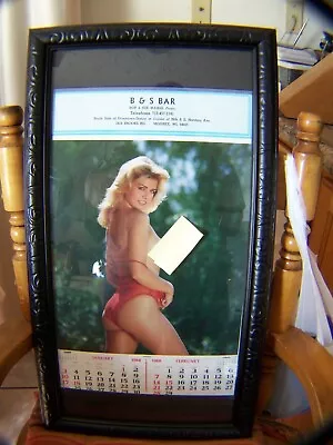 1988 Blonde Girlie Calendar B & S Bar Mosinee Wi  Framed • $45