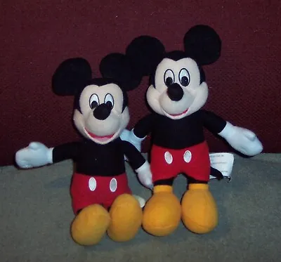 Lot Of 2 Plush Stuffed Animals Disney Mickey Mouse 8  Tall 2013 2015 GUC • $19.99