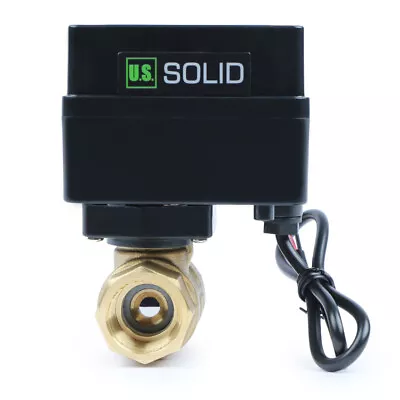 U.S. Solid Motorized Ball Valve With Indicator Lights 1/2 In Brass 9-36V N/C • $32.99