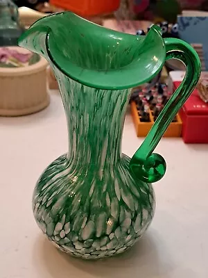 Vintage Murano Art Glass Hand Blown Vase Pitcher - Mid Century Modern Beauty • $37.99