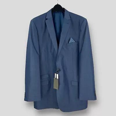 WILLIAMS & BROWN Mens Blue Blazer Suit Jacket SIZE UK-48 LONG NEW Bnwt • £27.95