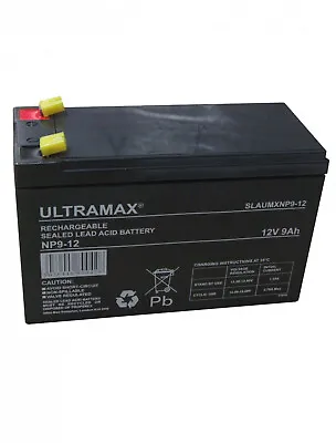 £22.95 • Buy NP9-12 12v 9Ah Ultra Max Lead Acid Rechargeable Battery NP7-12, NP6-12, ES7-12
