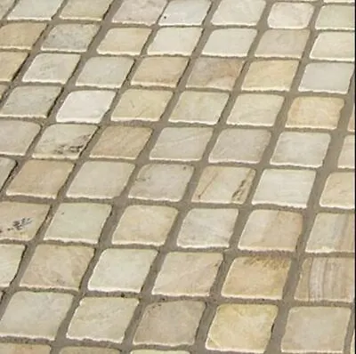 Indian Stone Cobble Setts 100x100 Fossil Mint 1m2 Collected 40-60mm Driveway • £3