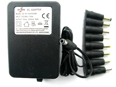 1a 1000ma 12v 12va Ac/ac Power Adaptor Supply Charger Transformer (multi Jack) • £15.49