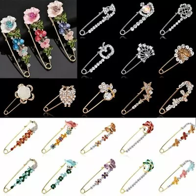 $1.40 • Buy Wedding Brooch Pin Safety Pin Gold Silver Plated Flower Pearl Crystal Men Lady