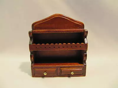 NEW Dolls House Mahogany Wall Unit / Display Dresser 1/12 Scale - Free Delivery • £4.99