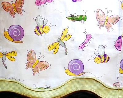 £15.52 • Buy Waverly Home For Kids Valance Busy Bee Bugs Layered Fabric Green 50  X 17 