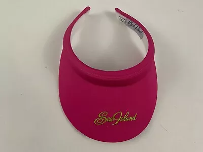 New Sea Island Graphic Logo Adult Cotton Outdore Pink Visor Hat One Size • $14.99