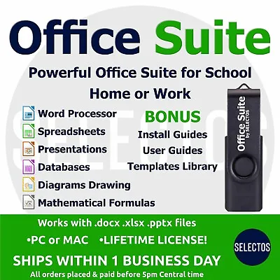 Office Suite 2024 Latest Libre Programs For School Home Or Work +Dark Mode +More • $16.99